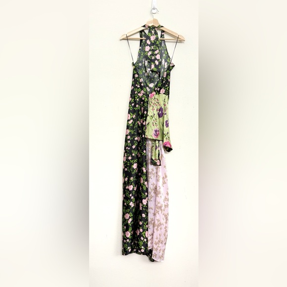 NWT Zara Limited Edition 100% Silk Floral Maxi Dress in Green Multi Sz S - Picture 10 of 16